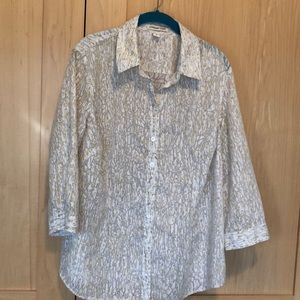 Coldwater Creek burnout 3/4 sleeve shirt EUC 1X